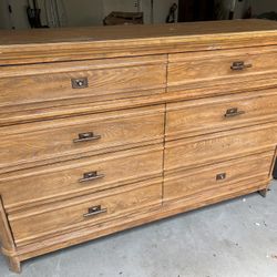 Queen Wood Bed Nightstand With Spring Box Included Dresser TV furniture And Big Dresser With Mirror 