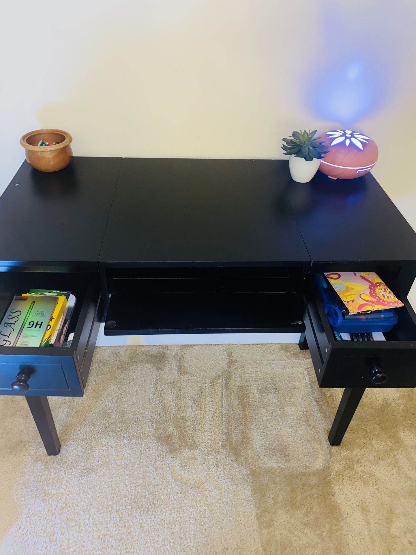 Small black desk