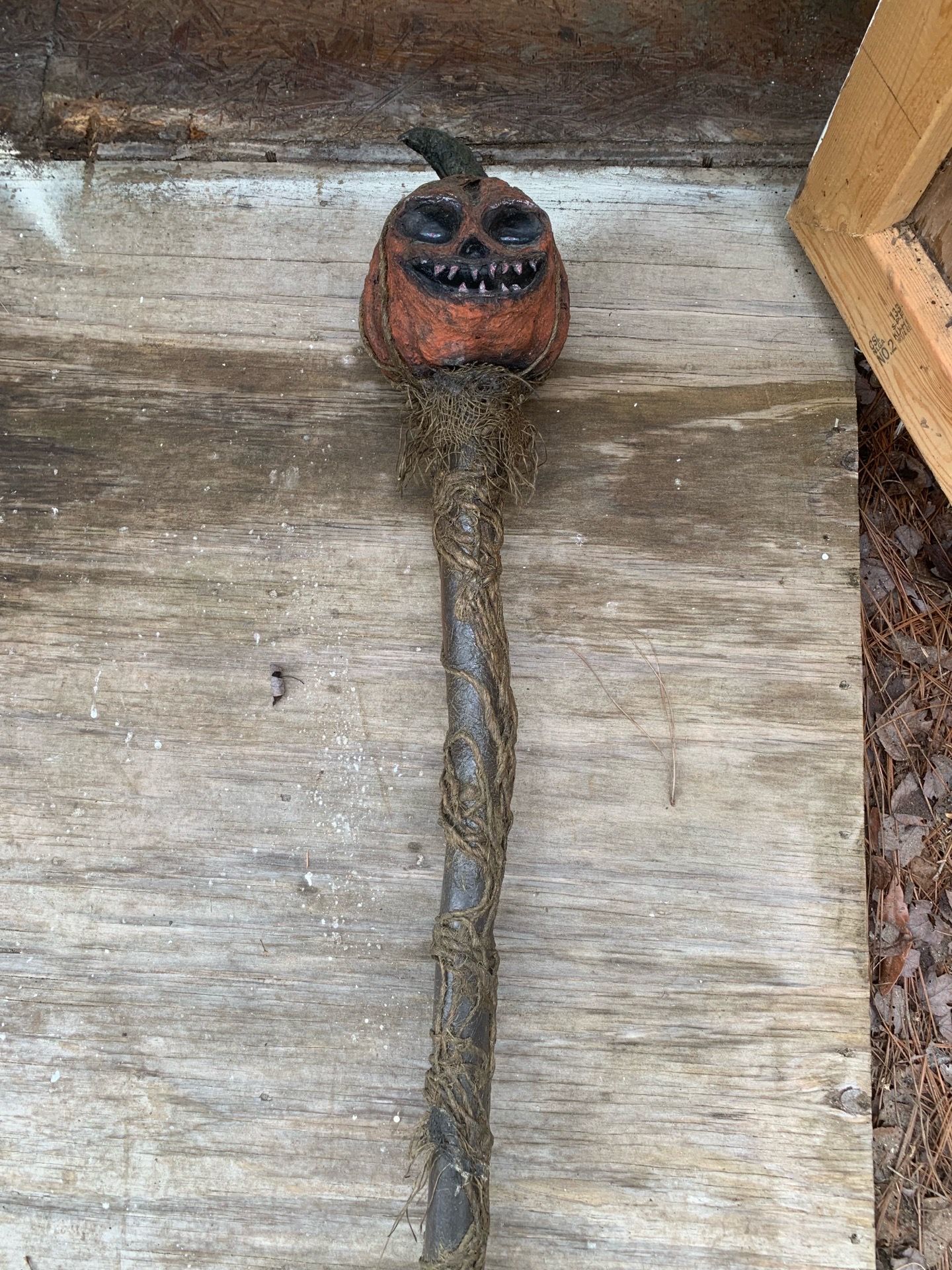 Ugly Halloween walking stick