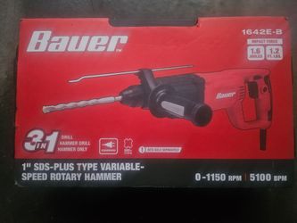 Bauer 1" SDS-Plus Rotary Hammer 1642E-B