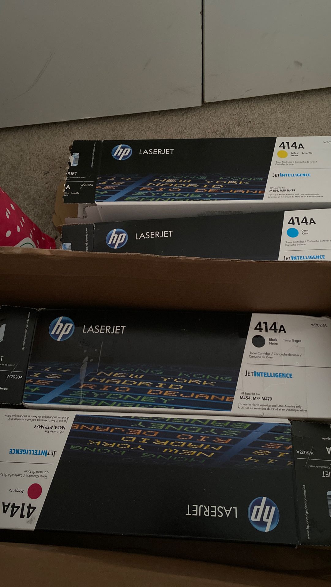 Hp laserjet printer ink (black,blue,yellow,and red)