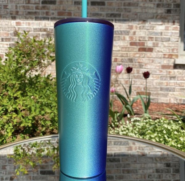 starbucks blue green tumbler