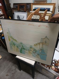 print titled "Christmas in Santa Fe"