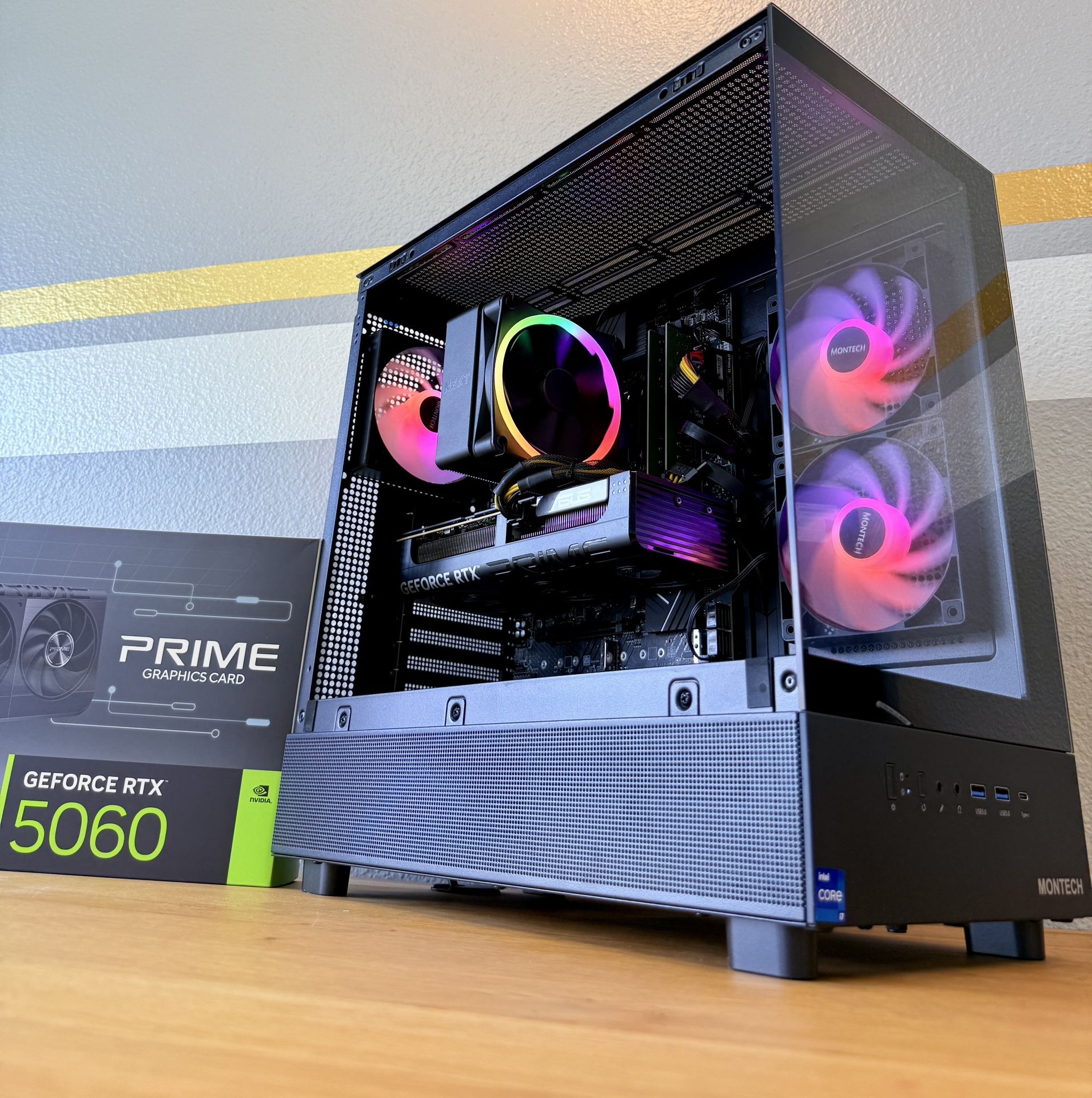 Gaming PC Custom Built by AREA 51✓🕹 Full RGB Set,Intel i7/16GB RAM/