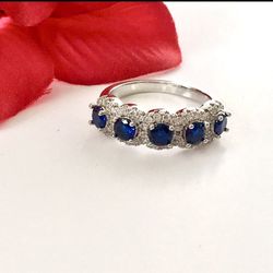 Blue Sapphire Ring, Size 8