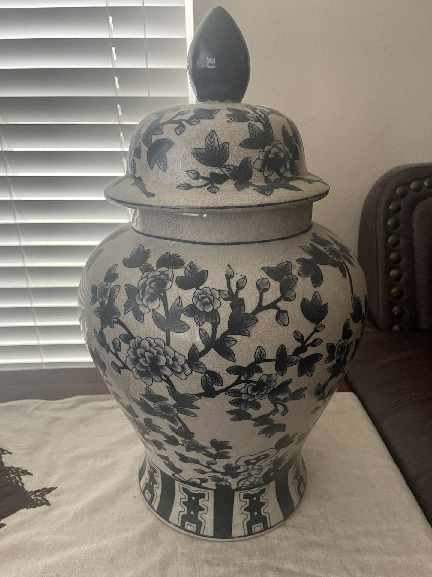 Floral Vaseline Vase ( 15”)