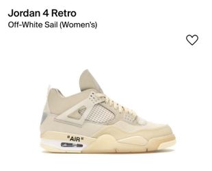 Jordan 4 Offwhite Sail Men Size 8.5