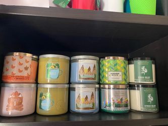 Brand new bath and body works 3 wick candles-$10 each or all 48 for $400. Price is firm. Higley/ray