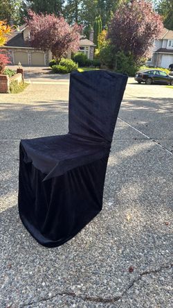Black Velvet Chair Cover 4 Piece Set