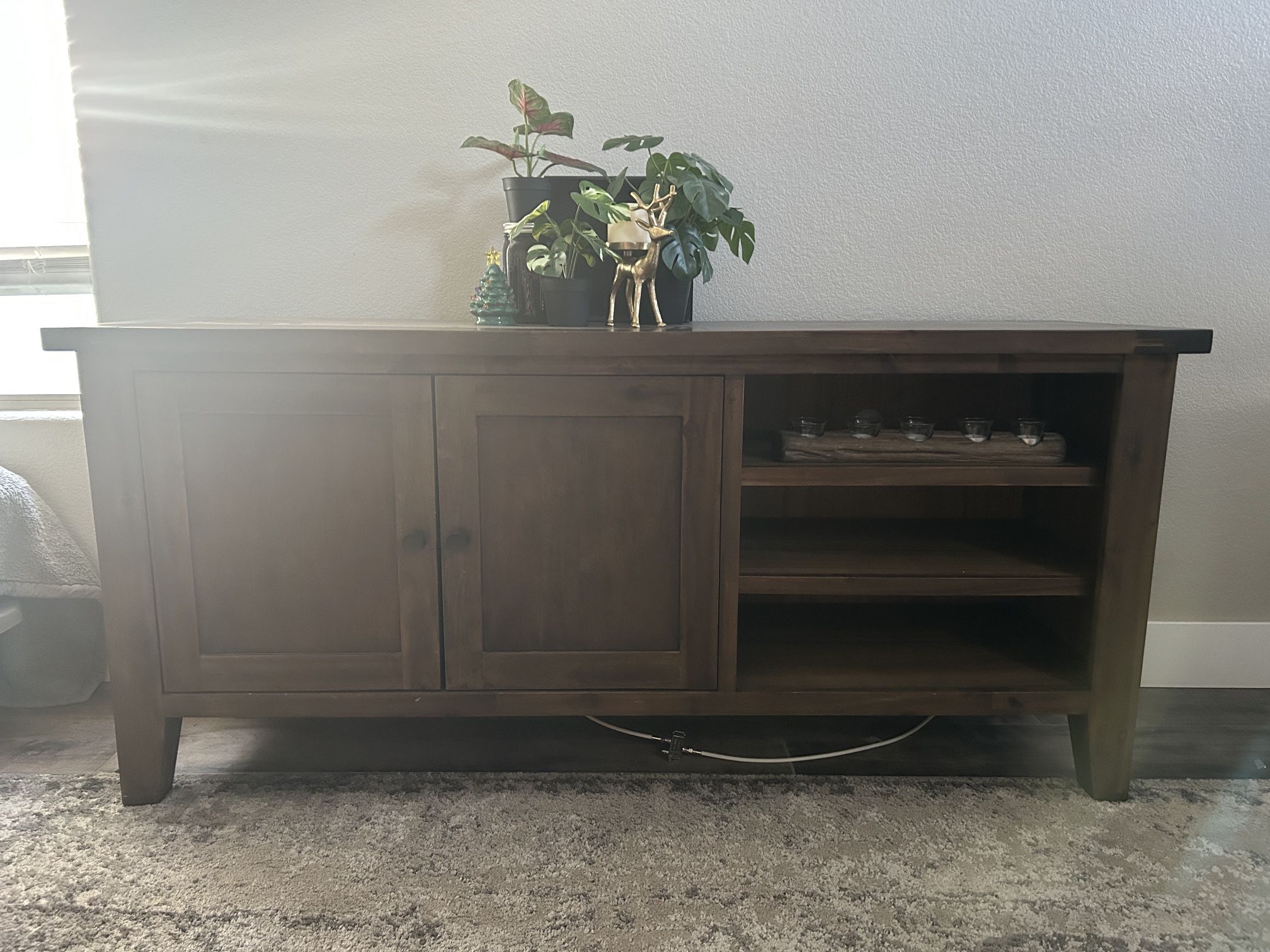 Wood TV Stand With Storage