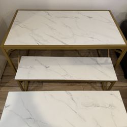 Dining Table With 2 Benches For 4 to 6ppl