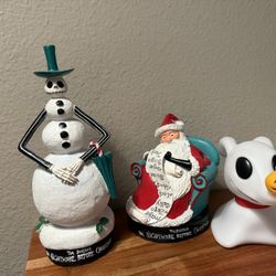 Nightmare Before Christmas Collectible Figurines – Damaged but Display Well 