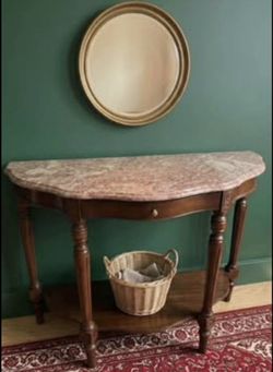 vintage marble top console-foyer table