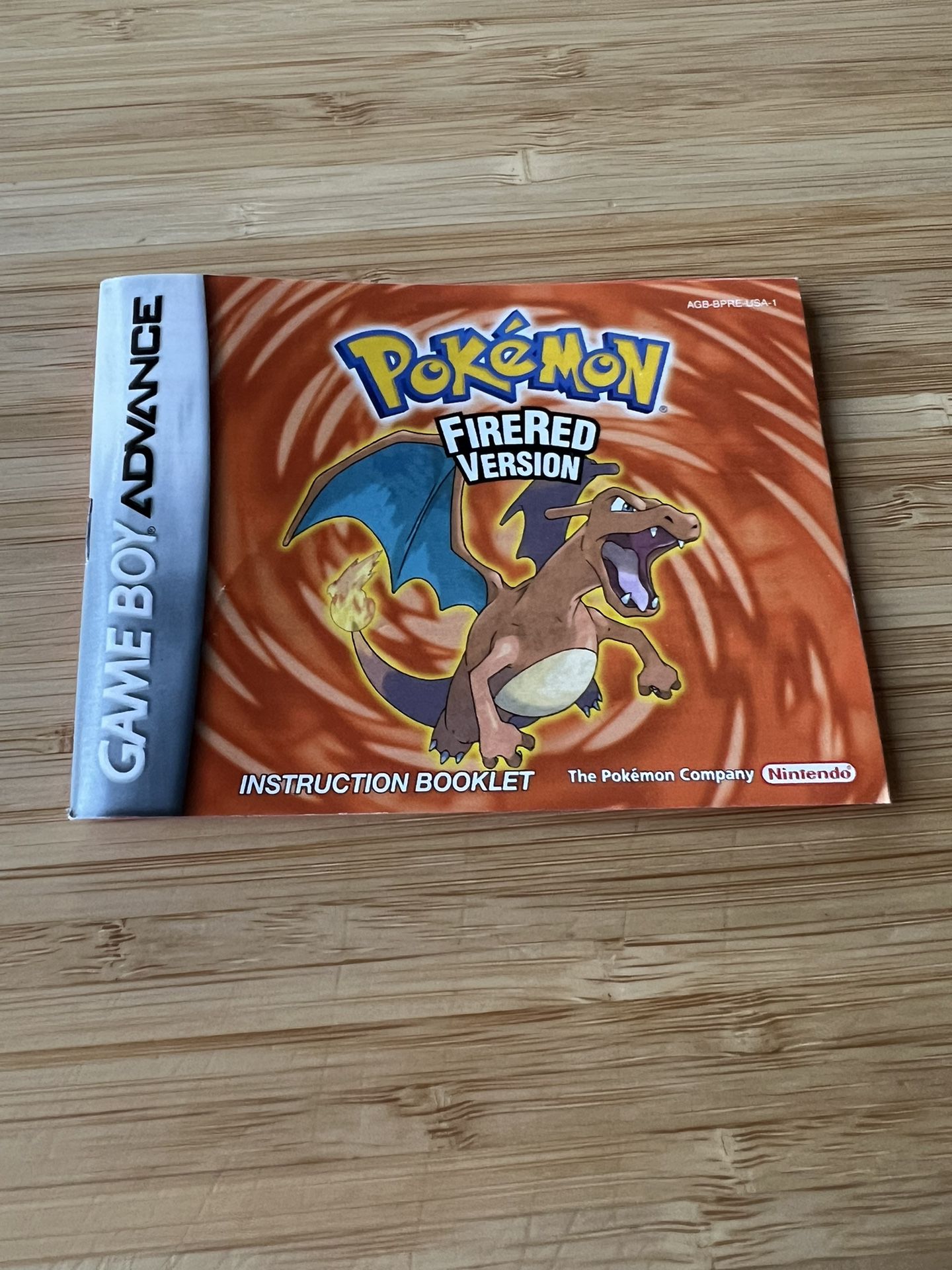 🔥Pokemon Fire Red Version Game Boy Advance Instruction Booklet Manual ONLY🔥