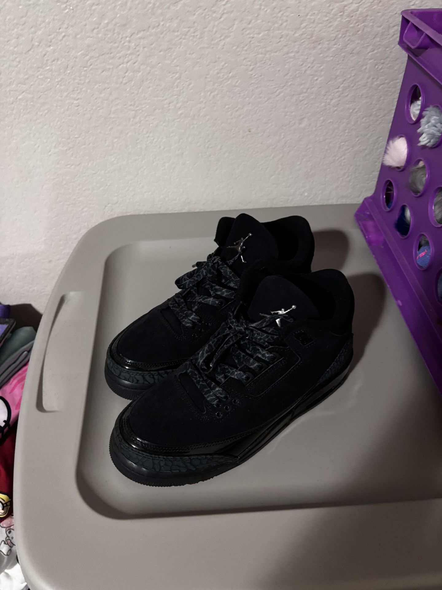 Jordan 3 black cats size 6.5
