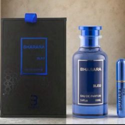 Bharara King BLUE Men's Perfume Spray, Men's Cologne, 3.4 Ounces - Delicate Amber Wood Fragrance, Fashionable Blue Bottle With Metal Blue Lid, Perfect