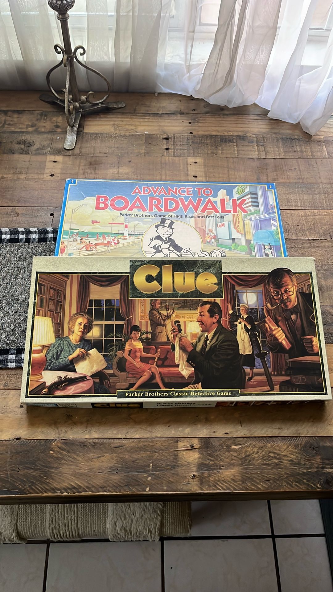 Monopoly Boardwalk And Clue.  