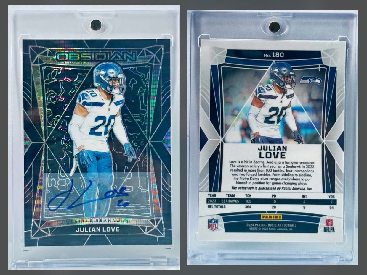 2024 Panini Obsidian- Julian Love - Black Electric Etch Auto