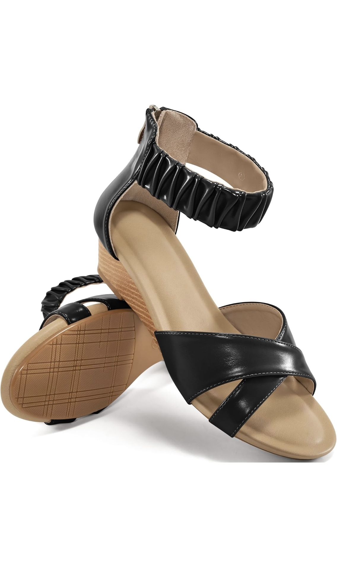 HARENCE Womens Sandals Wedge Shoes: Comfortable Dressy Platform Sandal 5 1/2