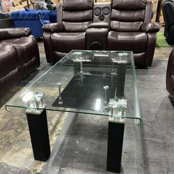 Modern Glass Coffee Table / Mesa de centro moderna de vidrio 