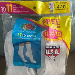 4 Pairs Ladies/Girls Crew Socks-Brand New