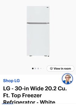 LG 20.2 Cu. Ft. Refrigerator/Freezer – 30” Wide – Excellent Condition