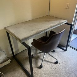 Concrete And Metal Desk/Table