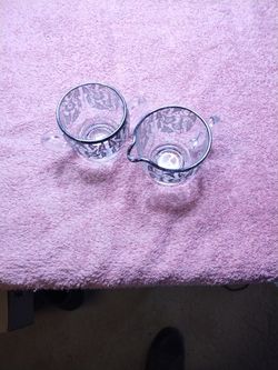 Sugar And Creamer With Sterling Silver Overlay