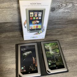 Lot Of 2 Barnes & Noble Nook Book Color Tablets 