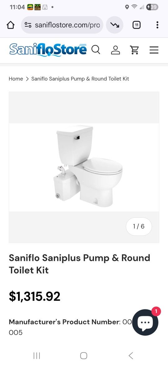 Saniflo Saniplus Pump And Round Toilet Kit.