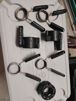 Lot of 6 Olympic 2 inch barbell clamps