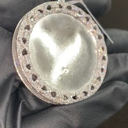 925 Silver With Moissanite Diamond Picture Pendant 