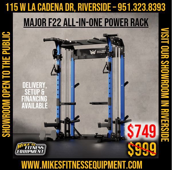 Major F22 Squat Rack Power Cage Functional Trainer with Smith Machine Option x