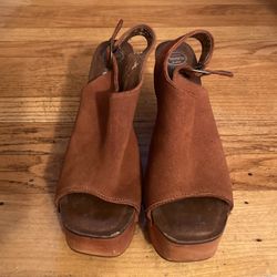 Brown Suede Wedge Heels