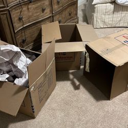 Packing boxes and packing paper