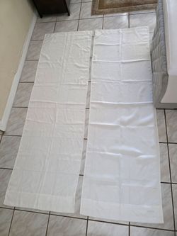 2x Cream color satin blackout curtain 84x 26.5