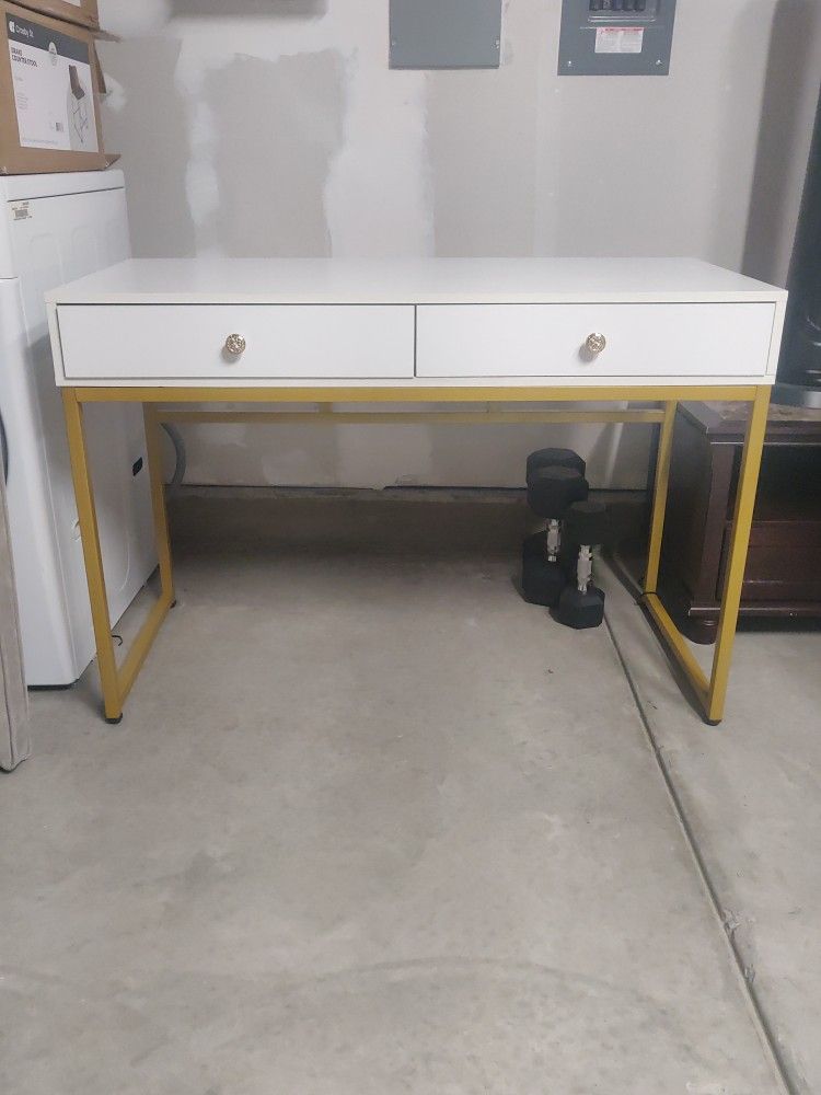 White Vanity Computer Desk