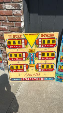 Lot of duke bowler United’s team bowling , falcon bowling alley arcade back glass lot of 3