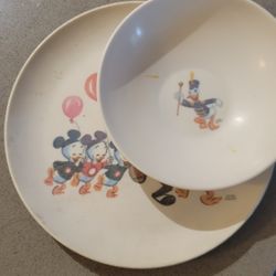 Mickey mouse club bowl and plate
