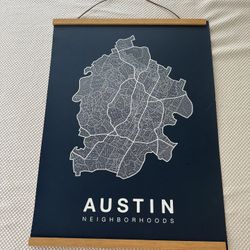 Austin Decorative Hanging Map