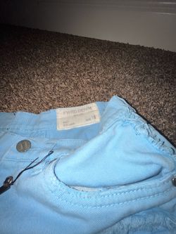 Selling blue stack jeans