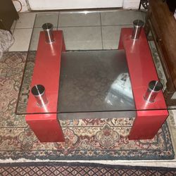 Chrome and Glass Square Table FREE