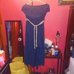 Strapless Dress Dark Blue Medium Size 