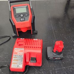Milwaukee M12 Compact Inflator, 3ah Battery And Charger