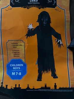 Skeleton Halloween Costume Boys Size M 7-8