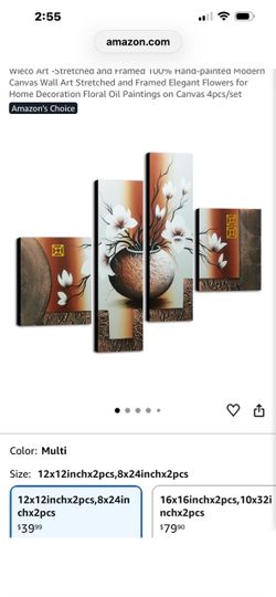 4 piece elegant flowers wall design
