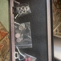 Light Pink License Plate Cover And 4 Pink Tire Bolts