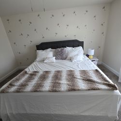 King size  a pollstered bed frame