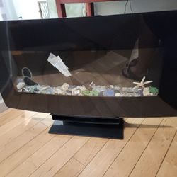 Interior fireplace with light