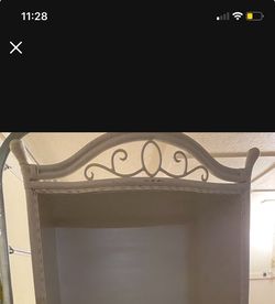 White Wicker Dresser With TV Turntable & DVD Player Space